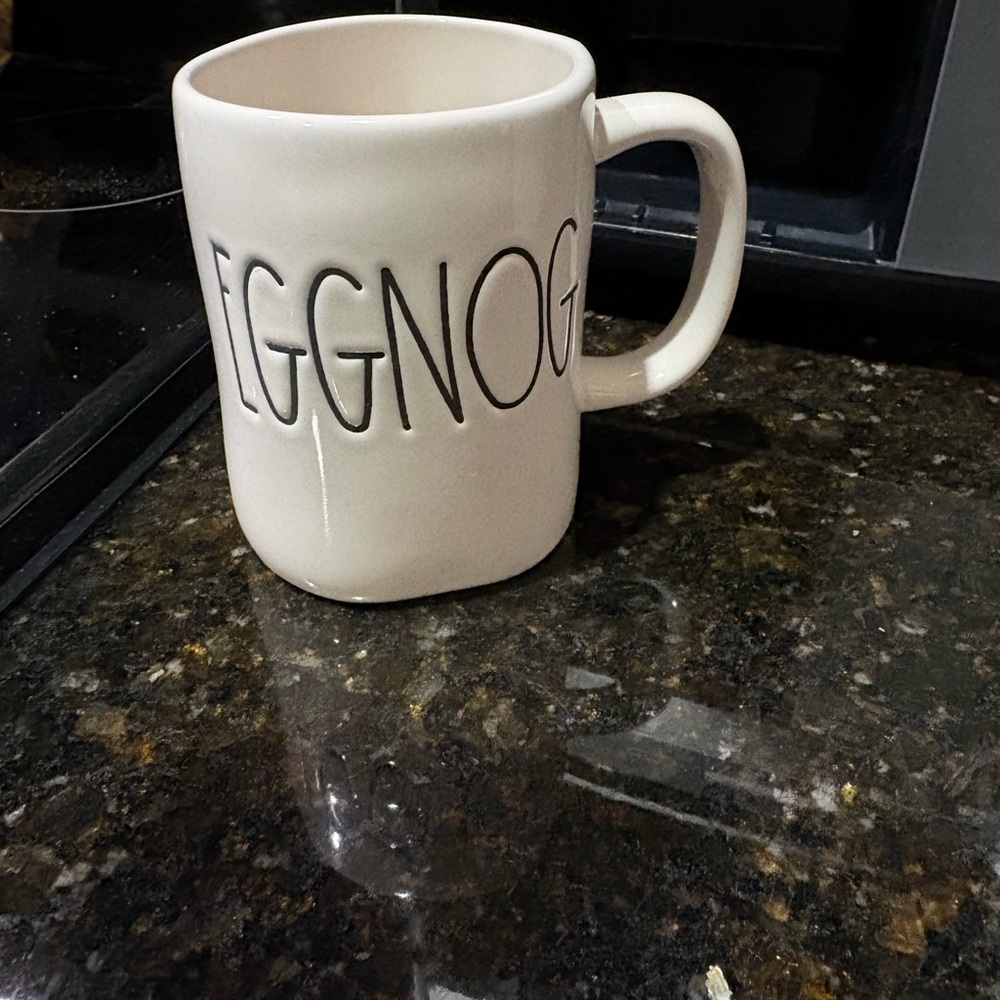 Rae Dunn White 'EGGNOG' Mug